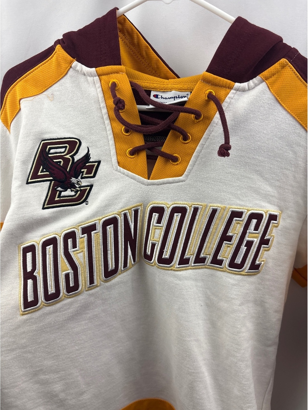 Champion Boston College Eagles Lace-Up Hoodie Sweatshirt Size S - Picture 2 of 8